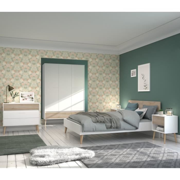 Chest of drawers - AALBORG - 3 drawers - White - Scandinavian style - 90.8 x 40 x 77.5 - PARISOT