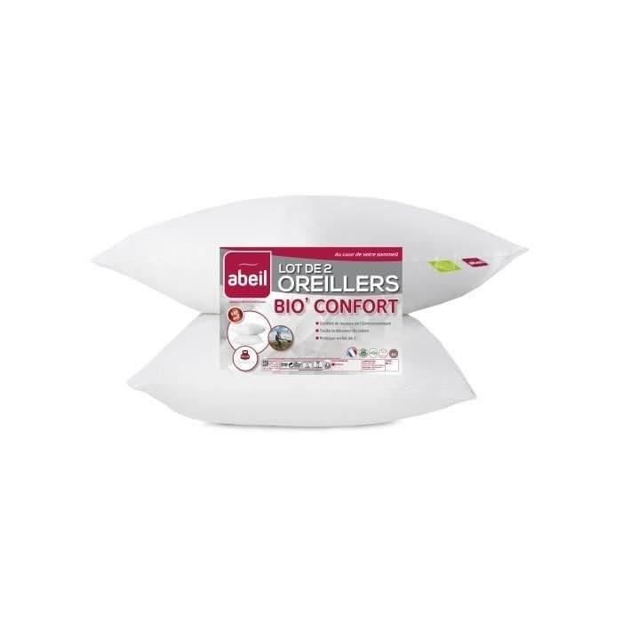 ABEIL Set of 2 Organic Comfort Pillows - 60 x 60 cm - White