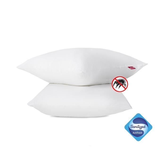 Abeil Lot of 2 anti -Acarian pillows - 60 x 60 cm - White