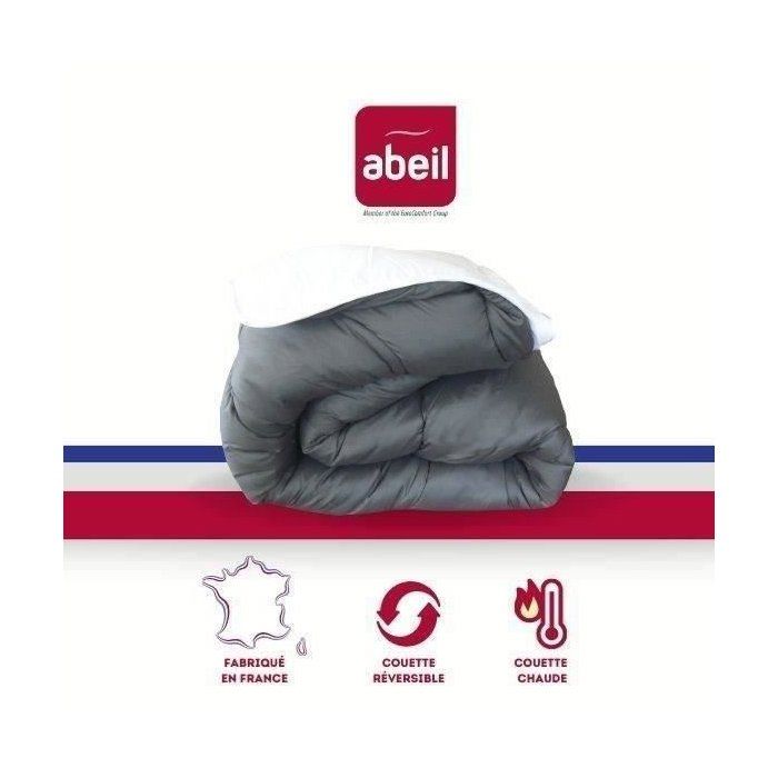 ABEIL Two-tone duvet - 240 x 260 cm - White and gray