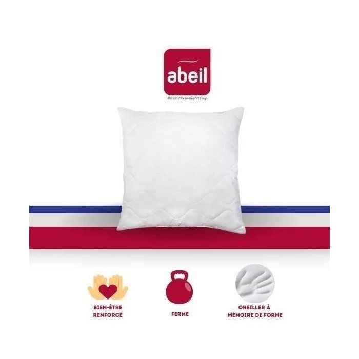 Abeil pillow with matt form mattress 60x60 cm white