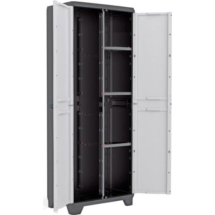 KIS Linear Utility Storage Cabinet - 68 x 39 x 173 cm - Black and Gray