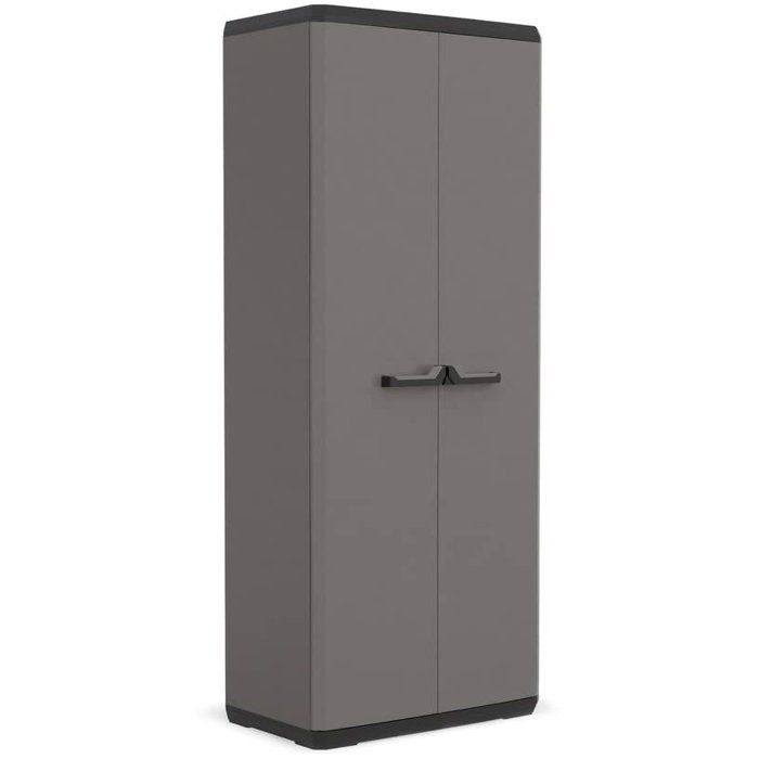 KIS Più Utility Storage Cabinet - 68 x 39 x 166 cm - Charcoal Gray and Black