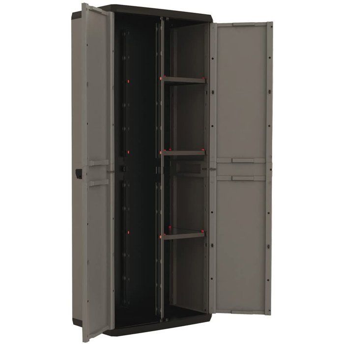 KIS Più Utility Storage Cabinet - 68 x 39 x 166 cm - Charcoal Gray and Black