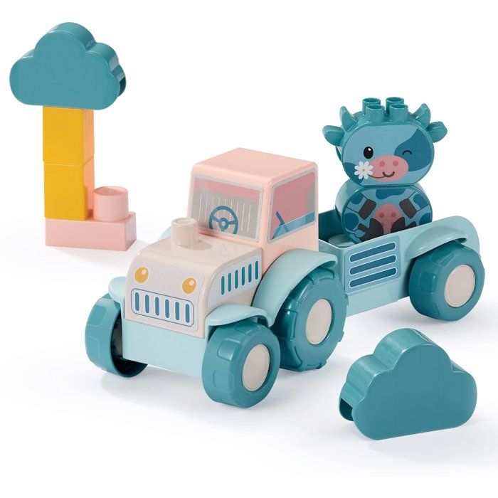 Tractor - Ecoiffier - My first tractor - 25 pieces - Pastel color - For babies 12 months