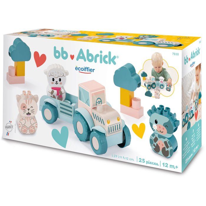 Tractor - Ecoiffier - My first tractor - 25 pieces - Pastel color - For babies 12 months