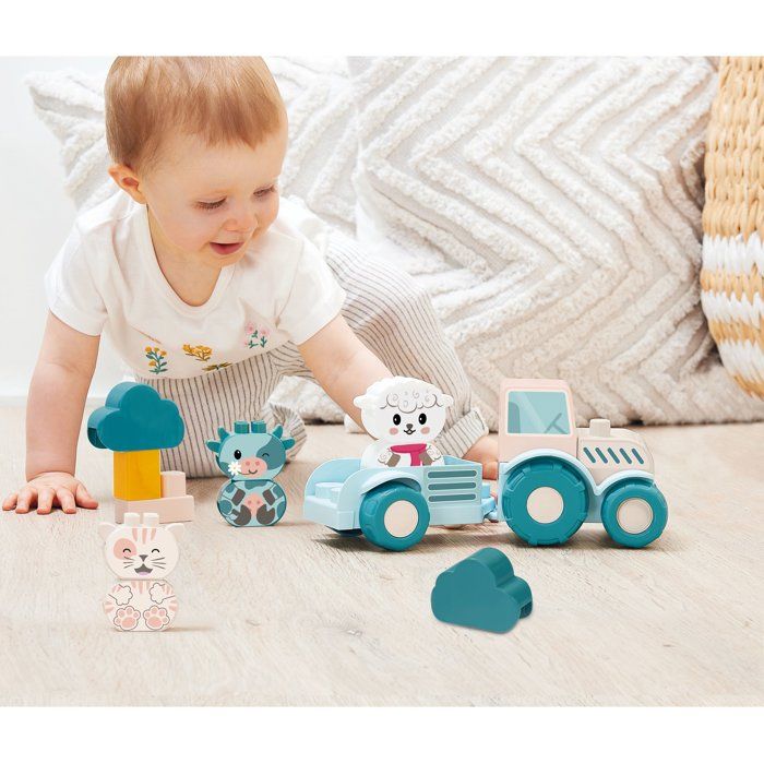 Tractor - Ecoiffier - My first tractor - 25 pieces - Pastel color - For babies 12 months