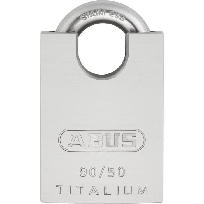 Special aluminium padlock - ABUS - 90RK/50 - Protected shackle - Interchangeable cylinder - Weather protection