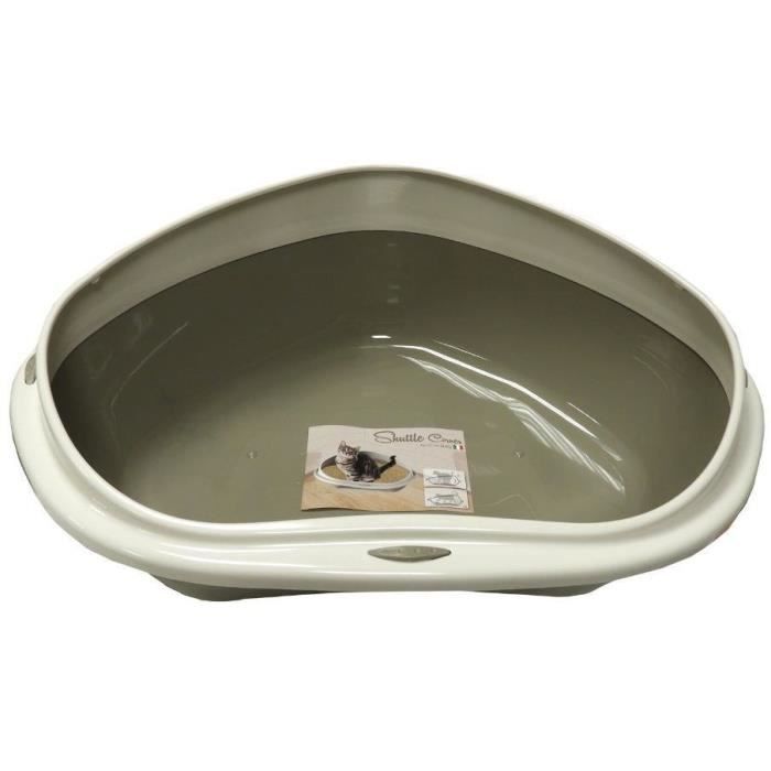 AIME Litter box with corner litter - 58 x 48 x 20,5 cm - For kittens