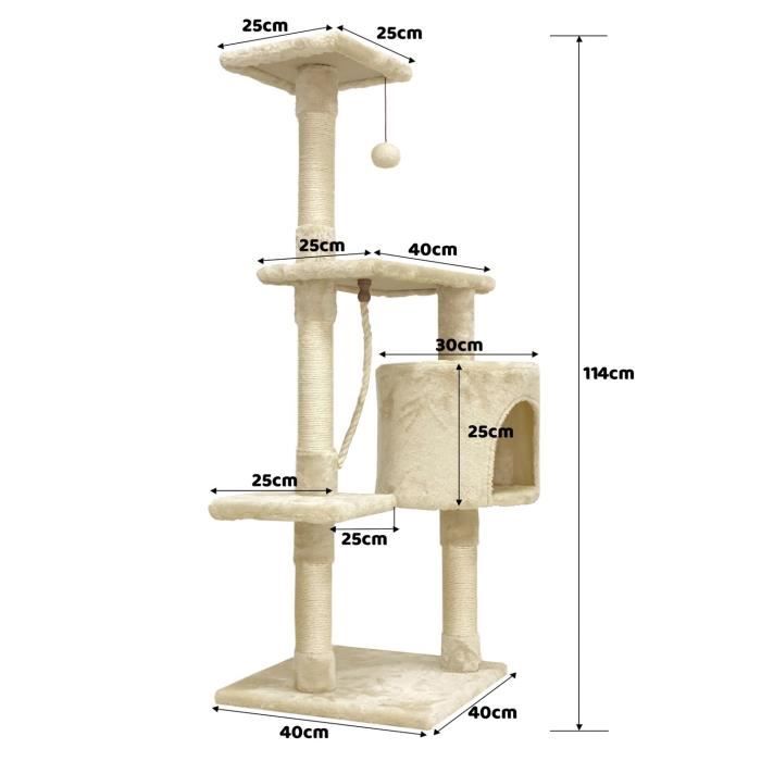 Paloma cat tree - 40x40x114cm - Beige
