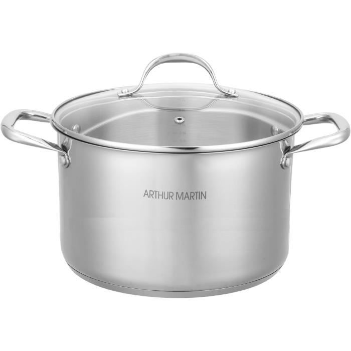 AM0073 Arthur Martin Stockpot 32 cm with lid  Stainless Steel  All heat sources including induction