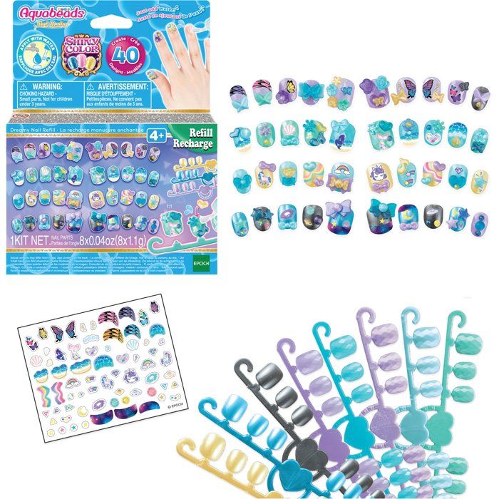Enchanted manicure recharge - Aquabeads - Nails that stick with water, creative leisure for children