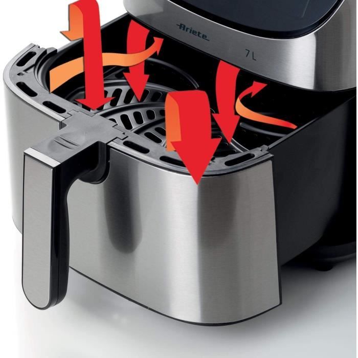 ARIETE digital oil-free fryer - brushed stainless steel - XXL 2 kilos - Model 4628