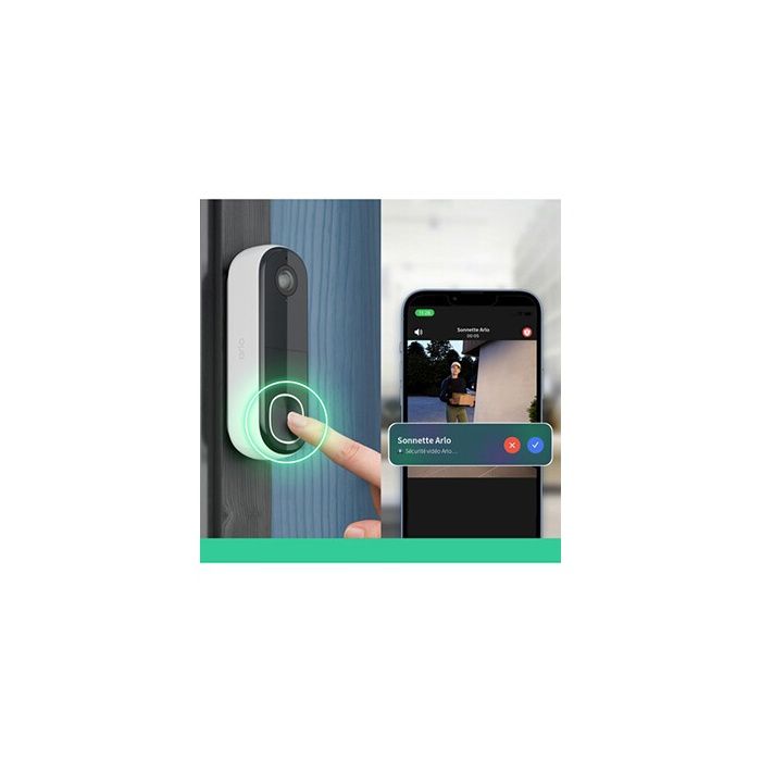 Video Doorbell - ARLO - AVD3001-100EUS - Direct Wi-Fi connection - Built-in siren sound