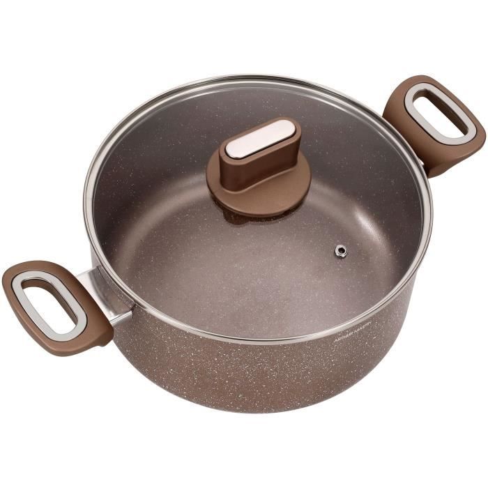 Pot - ARTHUR MARTIN - AM5531 - 28 cm with glass lid - Aluminum - All heat sources including induction