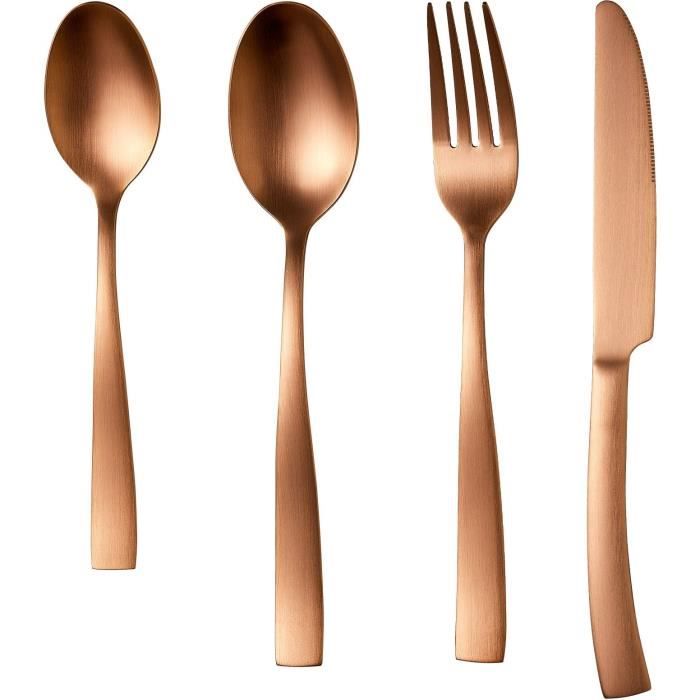 Cutlery set - ARTHUR MARTIN - AM0056 - 24 pieces - Stainless steel - Copper finish
