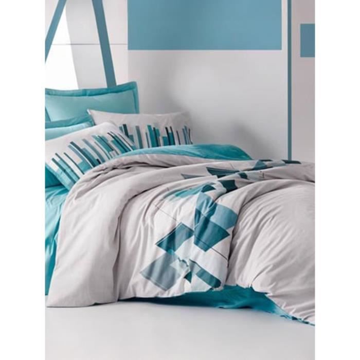 Bedding set - 1 duvet cover 220 x 240 cm + 2 pillowcases 60 x 60 cm - 100% cotton - Green