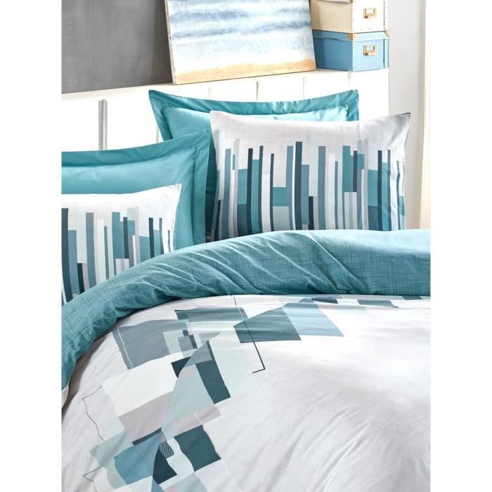 Bedding set - 1 duvet cover 220 x 240 cm + 2 pillowcases 60 x 60 cm - 100% cotton - Green