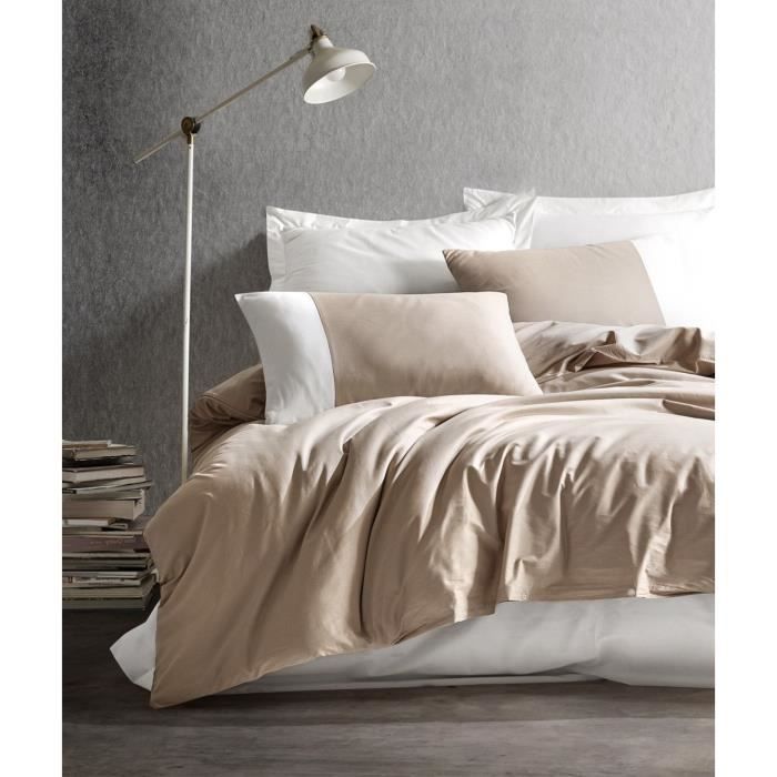 Bedding set - 1 duvet cover 220 x 240 cm + 2 pillowcases 60 x 60 cm - 100% cotton - Mink
