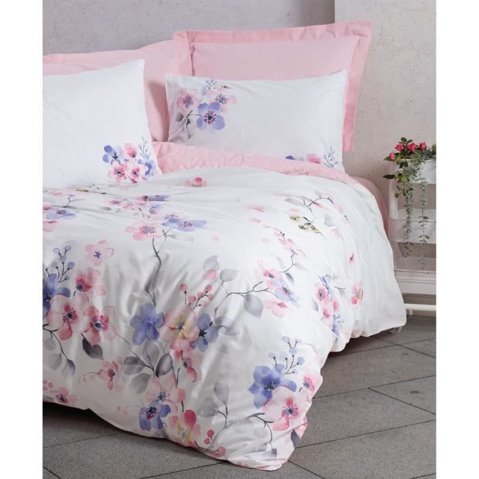 Bedding set - 1 duvet cover 220 x 240 cm + 2 pillowcases 60 x 60 cm - 100% cotton - Pink