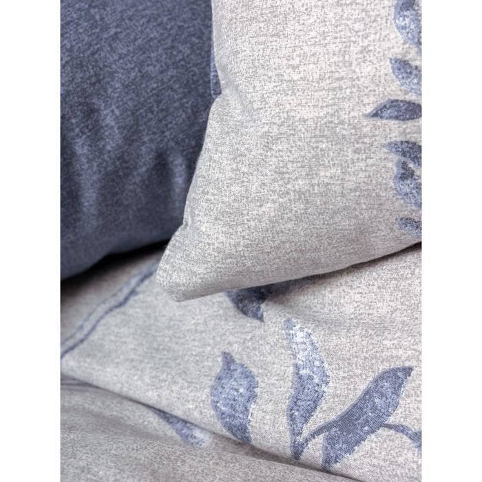Bedding set - 1 duvet cover 220 x 240 cm + 2 pillowcases 60 x 60 cm - 100% cotton - Blue