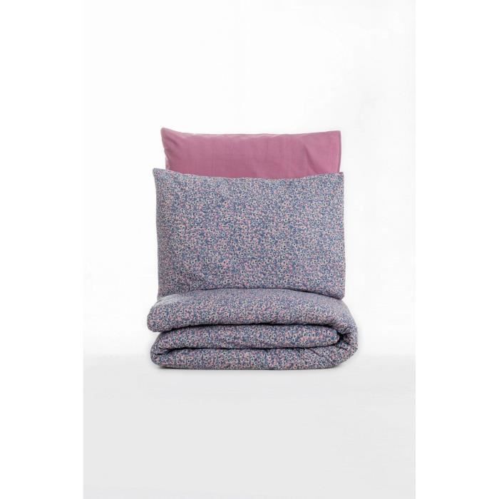 Bedding set - 1 duvet cover 220 x 240 cm + 2 pillowcases 60 x 60 cm - 100% cotton - Pink