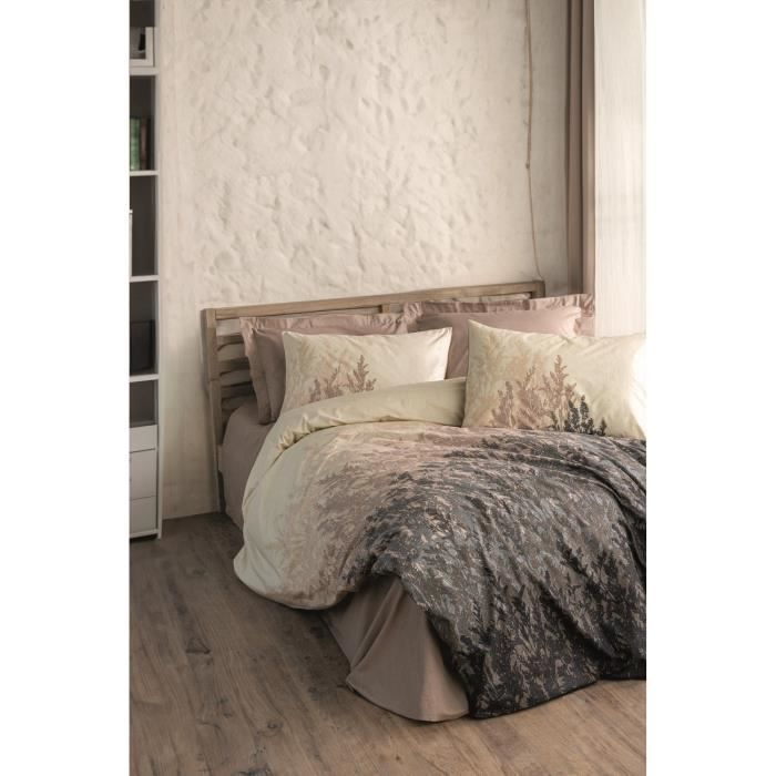 Bedding set - 1 duvet cover 220 x 240 cm + 2 pillowcases 60 x 60 cm - 100% cotton - Beige