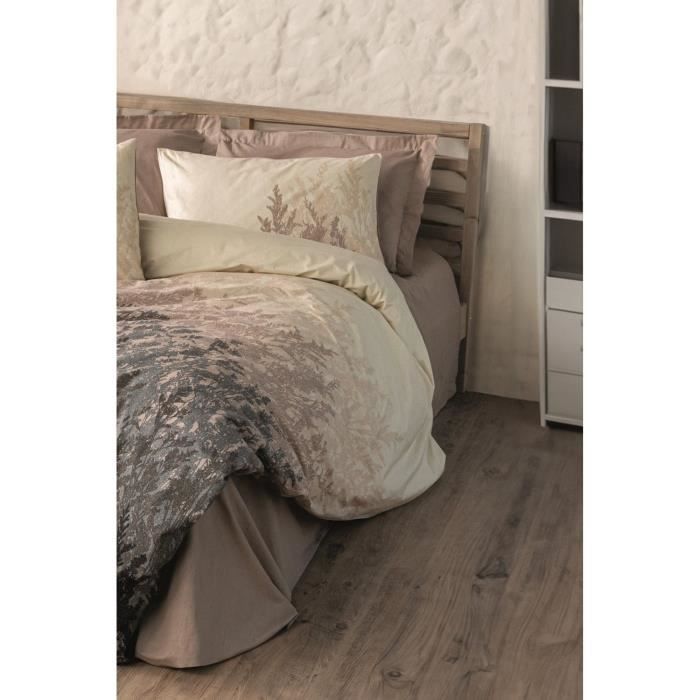 Bedding set - 1 duvet cover 220 x 240 cm + 2 pillowcases 60 x 60 cm - 100% cotton - Beige