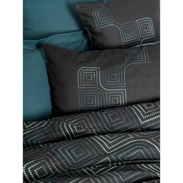Bedding set - 1 duvet cover 220 x 240 cm + 2 pillowcases 60 x 60 cm - 100% cotton - Blue