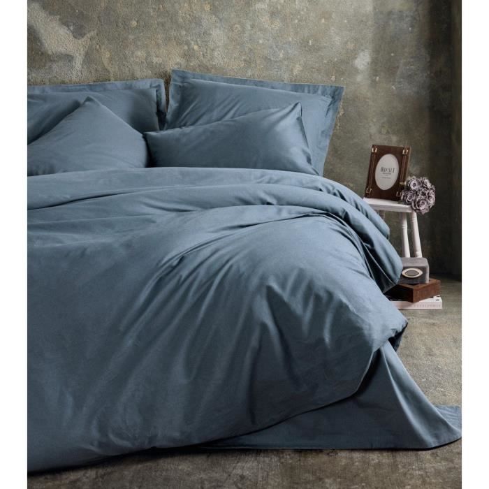 Bedding set - 1 duvet cover 220 x 240 cm + 2 pillowcases 60 x 60 cm - 100% cotton - Anthracite