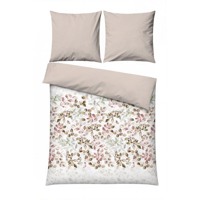 Bedding set - 1 duvet cover 220 x 240 cm + 2 pillowcases 60 x 60 cm - 100% cotton - Beige