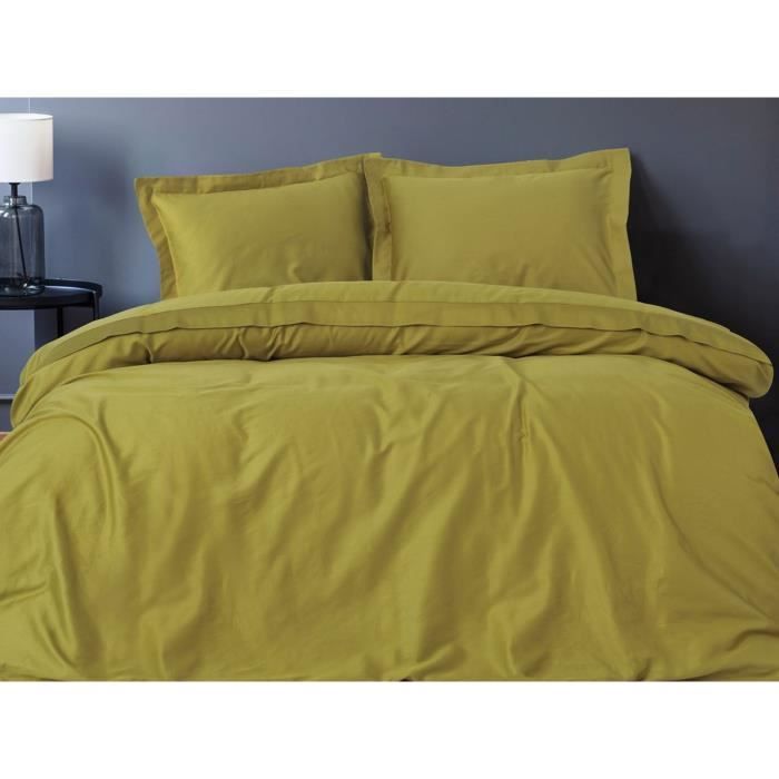 Bedding set - 1 duvet cover 220 x 240 cm + 2 pillowcases 60 x 60 cm - 100% cotton satin - Green