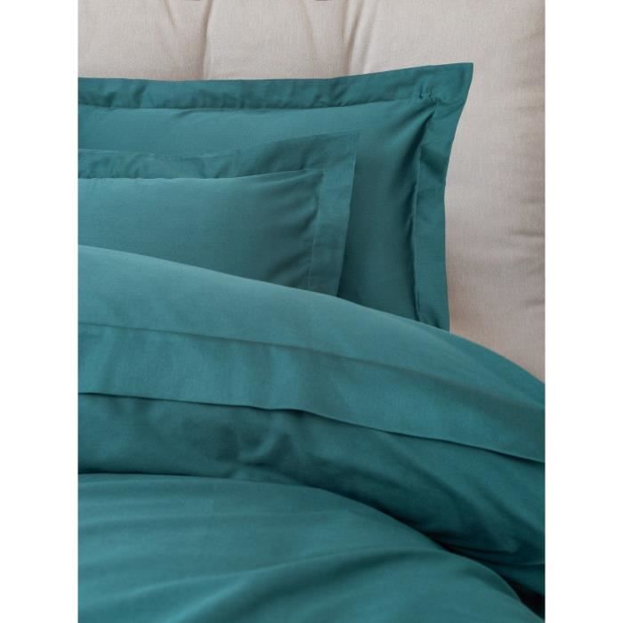 Bedding set - 1 duvet cover 220 x 240 cm + 2 pillowcases 60 x 60 cm - 100% cotton satin - Blue