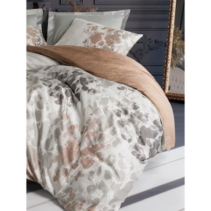 Bedding set - 1 duvet cover 220 x 240 cm + 2 pillowcases 60 x 60 cm - 100% cotton satin - Grey
