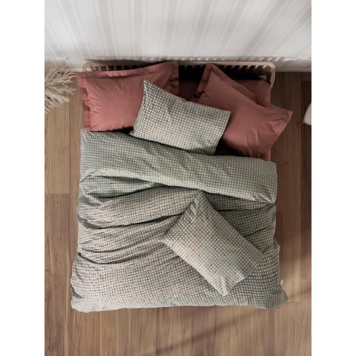Bedding set - 1 duvet cover 220 x 240 cm + 2 pillowcases 60 x 60 cm - 100% cotton - Red