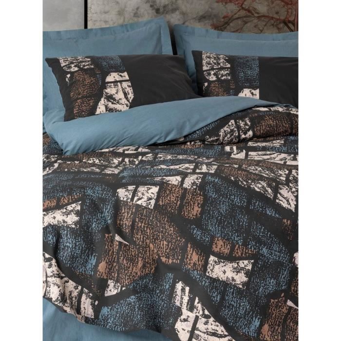 Bedding set - 1 duvet cover 220 x 240 cm + 2 pillowcases 60 x 60 cm - 100% cotton - Green