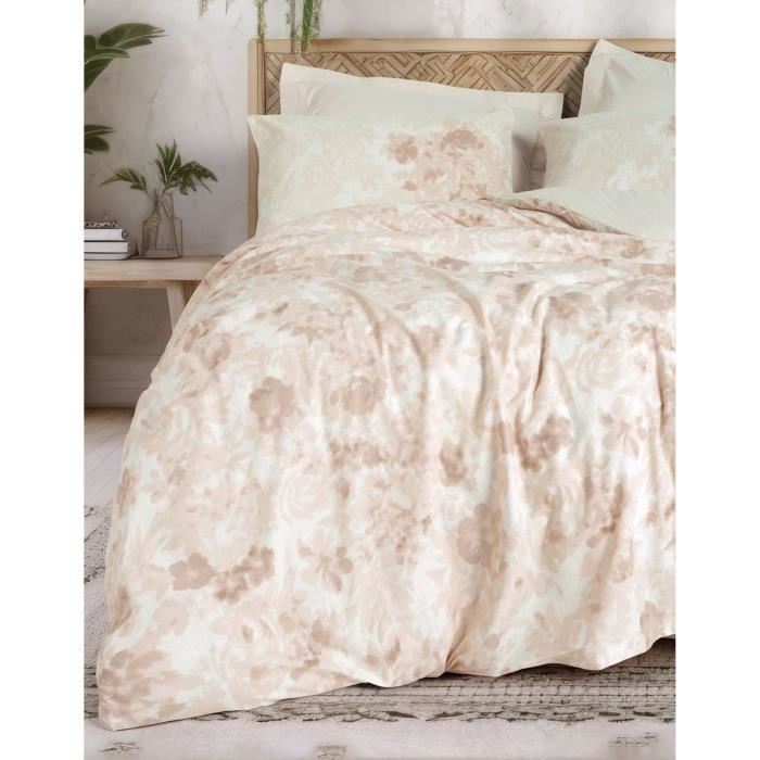 Bedding set - 1 duvet cover 220 x 240 cm + 2 pillowcases 60 x 60 cm - 100% cotton - Beige