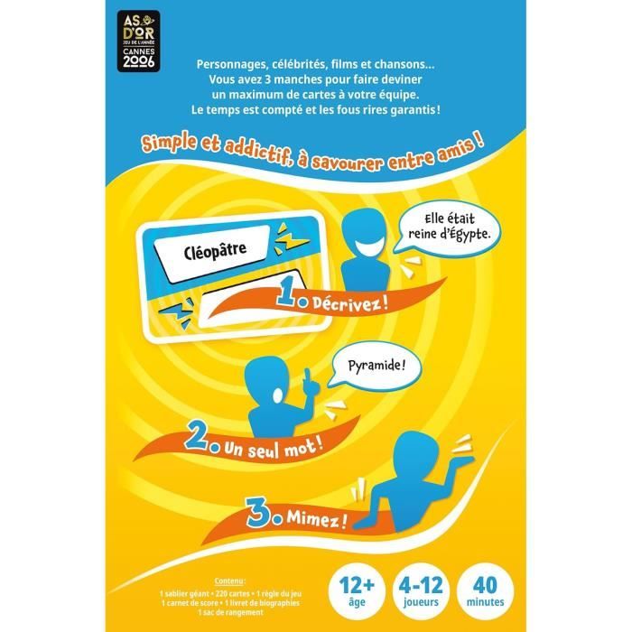 ZYGOMATIC  Time's Up Party  party game and trivia game  ages 12 and up  4 to 12 players  40 minutes  in French