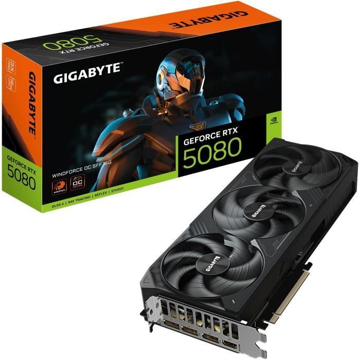 Graphics card - GIGABYTE - GeForce RTX 5080 WINDFORCE SFF - 16 GB
