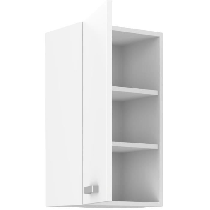 ATLAS Tall unit with 1 door - White decor - L 40cm
