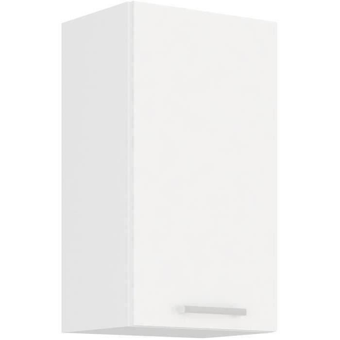 ATLAS Tall unit with 1 door - White decor - L 40cm