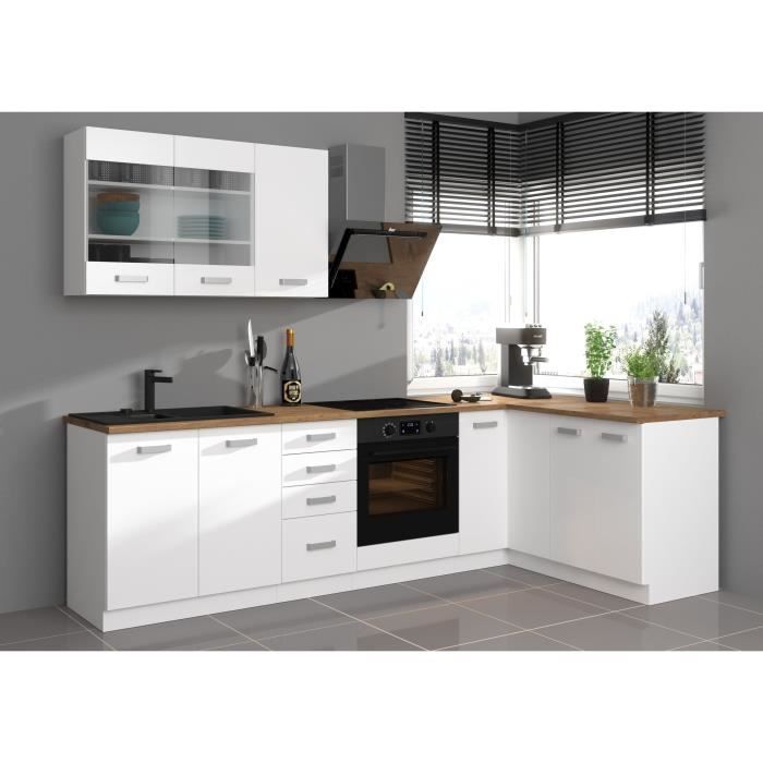 ATLAS Tall unit with 2 hinged doors - White decor - L80 cm