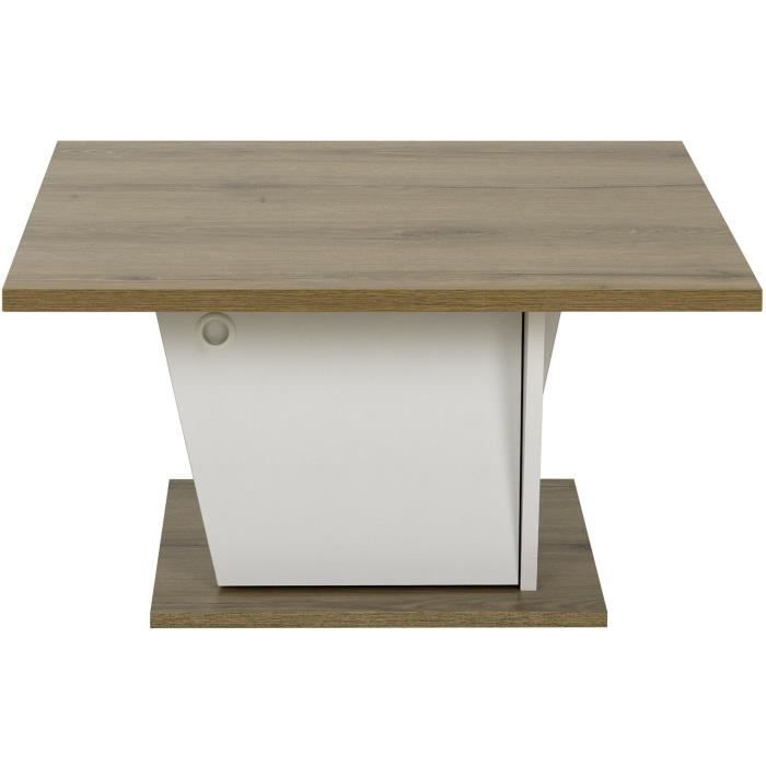 ATOS Bar Coffee Table - Square - Helvezia Oak / White - 69 x 69 x 38 cm