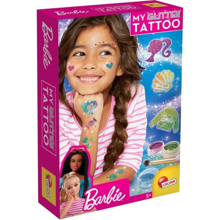 Barbie Glitter Tattoo Kit - LISCIANI GIOCHI - Create colorful and sparkly tattoos