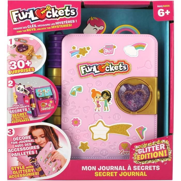Secret Journal - KD - Funlockets - My Secret Journal Glitter Edition - Over 30 surprises and glitter stickers