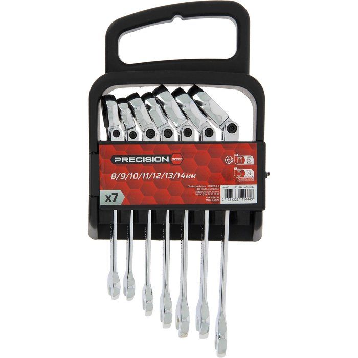 7 Ratchet combination wrenches - PRECISION STEEL