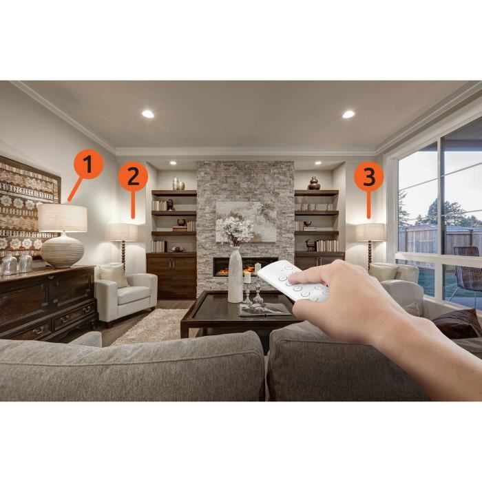 Kit 3 mini remote-controlled sockets + Remote control - GAO - 230 V - White