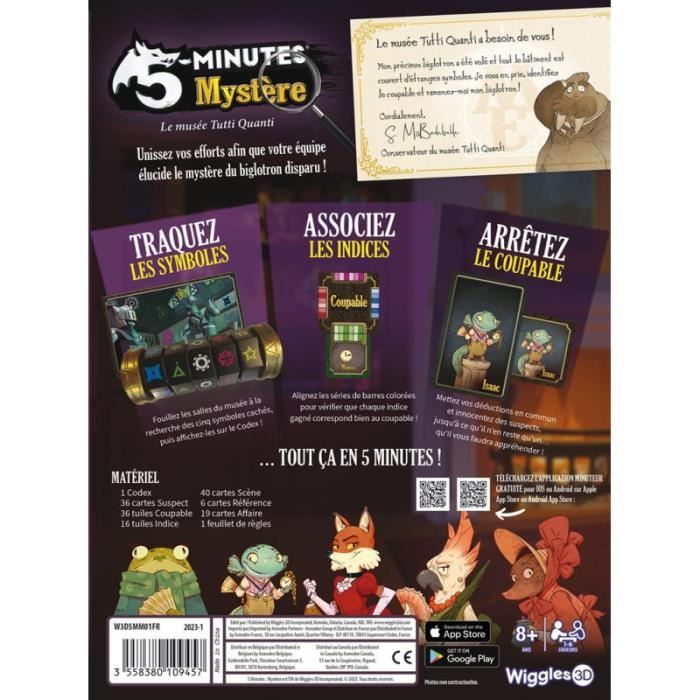 Board games - WIGGLES 3D - 5 Minutes Mystery - Card game