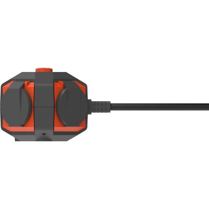 Power Globe - QUARX - IP44 - 4 sockets, switch, 3m cable
