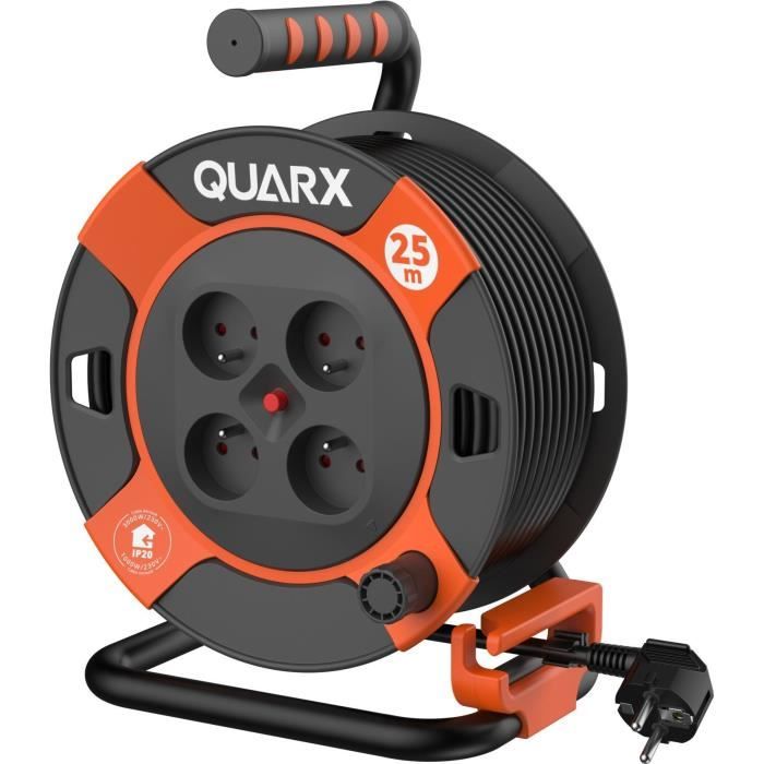 DIY reel - QUARX - 25m - H05VV-F 3G1.5mm² - Thermal circuit breaker - Child protection